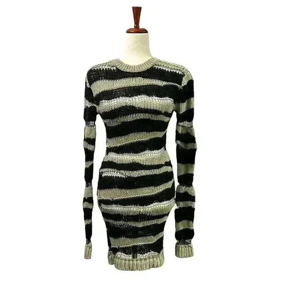 RtA Akamu Striped Mini Dress Size Small $395 Silk Cotton Semi Sheer Designer - Picture 4 of 15